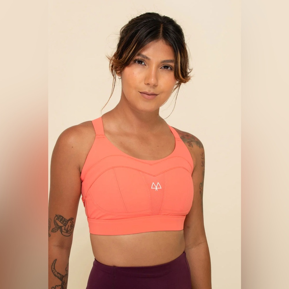 MAAREE High Impact Sports Bra Coral Pink 34C Adjustable
